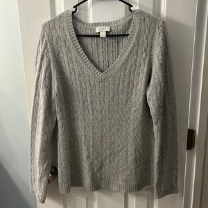 Gray cable knit LOFT sweater - super soft!
